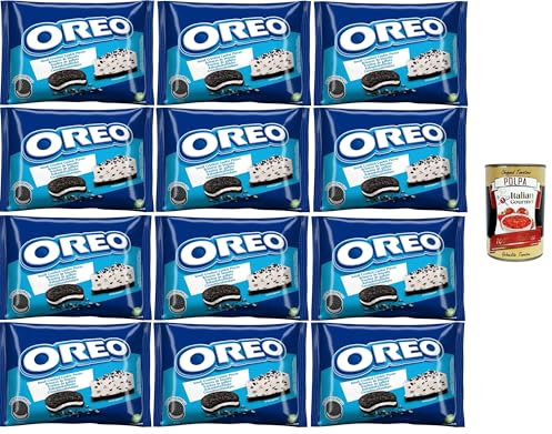 Oreo-Krümel, zerbröckelte Oreo-Originalkekse ohne Sahne, perfekte Zutat für Ihre Rezepte, 12x400 g + Italian Gourmet polpa 400g