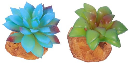 BELLIFFY 2pièces Décor De Plantes Imitées pour Terrarium Plantes Artificielles Réalistes pour Reptiles Adornment De Boîte De Reptiles Simulation De