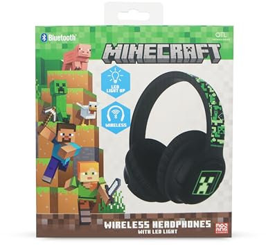OTL Technologies Minecraft Faltbare kabellose Kopfhörer mit LED-Licht