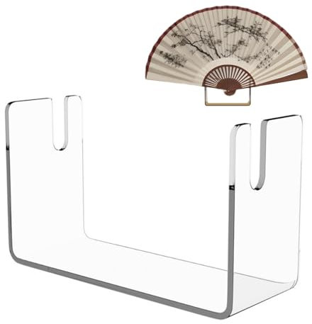 Estante de Exhibición Plegable para Abanico, Soporte Decorativo de Ventilador de Acrílico Transparente, Caballete para Ventilador de Mano
