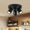 Zedelmaier Deckenlampe LED Deckenleuchte Deckenstrahler 3 Flammig GU10 Rund Deckenspot für Wohnzimmer Schlafzimmer Arbeitszimmer Flur kinderzimmer lampe decke Küche ohne Leuchtmittel Schwarz