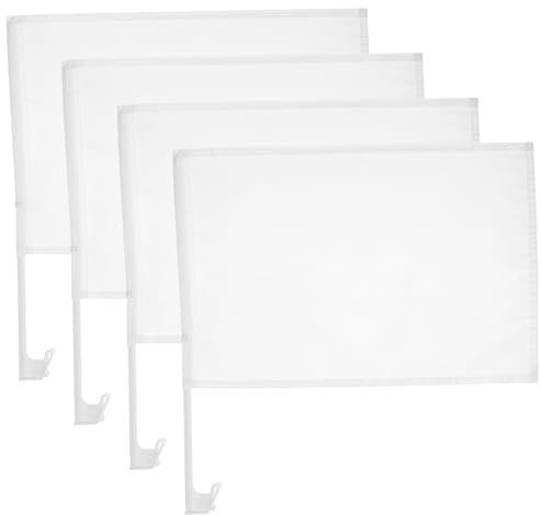 4 Stück Handgehaltene Flagge zum Selbermachen für Wettbewerbe, Weiß