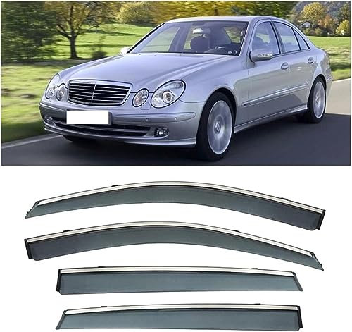 SsMmtin 4 Stück Windabweiser für Benz W211 2002-2008, Auto TüR Seitenscheiben Windabweiser Regen Abweisend Regenschutz Zubehör