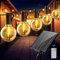 Guirnalda Luces Exterior Solar 17,1 M/56,1 FT G40 Luces Solares LED Exterior Jardin con 24+1 Bombillas, 8 Modos Impermeable, Lámparas Solares de Jardín con Control Remoto para Patio Cafe Boda Fiesta