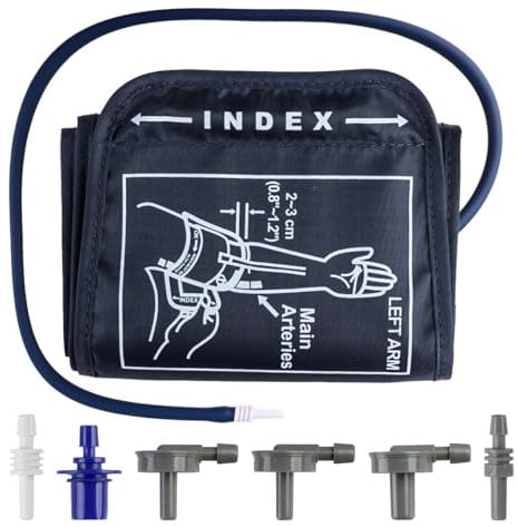 Extra Large Blood Pressure Cuff, 22-52CM Replacement XL Cuff Adjustable Applicable for Big Upper Arm with 6 Connectors Universal for Omron BP Monitor Home Use Not Included Machines