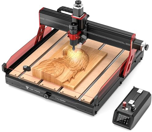 Twotrees TTC6050 500 W CNC Fraiseuse polyvalente pour métal, bois, acrylique et MDF avec éclairage, capteur infrarouge et support pour différents types de broches, grande zone de gravure 600 x 500 x