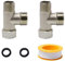 Sxutop 2 Pièces Vanne de Connecteur 3 Voies Adaptateur en Forme T 3/8 1/2 Vanne de Dérivation 3 Voies Inverseur pour Raccord Toilette, avec Rondelle et Ruban d'Étanchéité