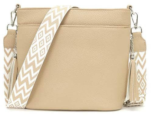 Paigtes Handtasche Damen Klein Umhängetasche Damen Tasche Mittelgroß Crossbody Bag Hellkhaki