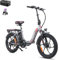 Fafrees F20 PRO E-Bike Klapprad Elektrofahrrad 20 Zoll Fatbike, 250W Motor 36V 18AH Akku, 20 * 3,0 Zoll Mountainbike Elektrofahrrad 40 Nm (Hecktasche + Handyhalterung, grau)
