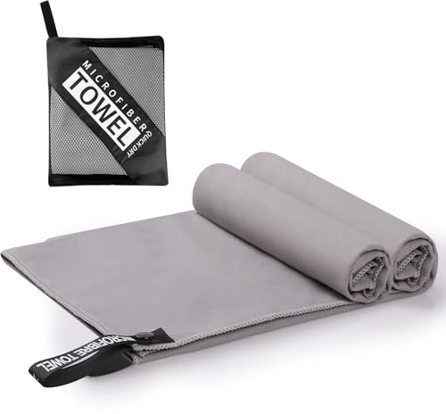 Simpeak 2 Pezzi Asciugamano Microfibra 80 x 40cm, Leggero e Compatto da Viaggio per Sport, Vacanze e Piscina