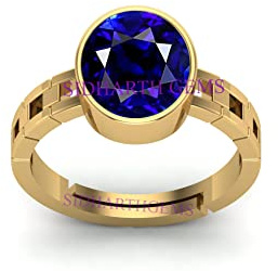 Arwacraft 11.00 Ratti 10.00 Carat Lab - Certified Unheated Untreatet Aaa+ Quality Natural Blue Sapphire Neelam Gold Adjustable Gemstone Ring For Women'S And Men'S-B0BZ8CD1MRNAMZ