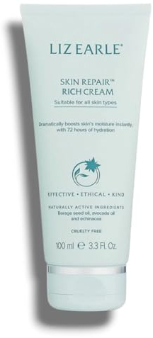 Liz Earle | Skin Repair - Rich Cream | All Skin Types, 72-Hour Hydration, Cruelty Free | WIth Shea Butter, Borage Seed Oil & Avocado Oil | 100mL