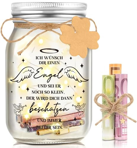 Hiipeefeel Taufgeschenke Geldgeschenk für Mädchen Junge, LED Flaschenlicht | Engel Kommunion Konfirmation Taufe Geschenke Verpackung für Baby