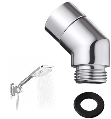 Gkhlg 1 Stück Handbrause Adapter 135 Grad mit Gummidichtung Duschschlauch Adapter für die meisten Duschsysteme Duschschläuche Verlängerung für zuhause Hotels usw. (135 Grad)