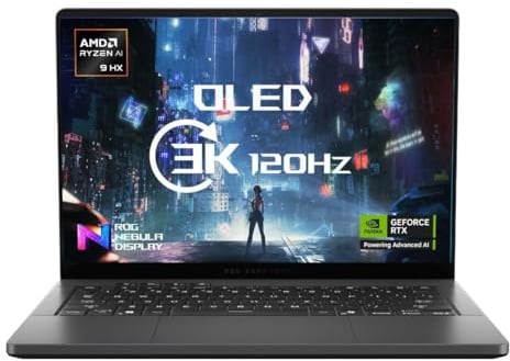 ASUS ROG Zephyrus G14 (2026) AI Gaming Laptop, 14” 2.8K 120Hz Nebula OLED Display, AMD Ryzen AI 9 HX 370 (12-Core), NVIDIA GeForce RTX 5080 (16GB GDDR7), 32GB LPDDR5X, 2TB SSD, Wi-Fi 7, Win 11, White
