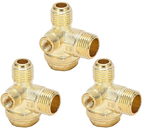3-teiliges Messing-Rückschlagventil, 3-Wege-Zentral-Pneumatik-Luftkompressor-Zubehör, 8 mm, 16 mm, 14 mm