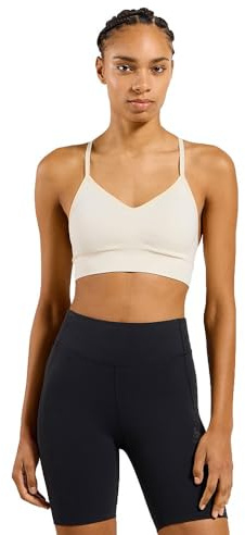 Odlo Damen Sport BH Seamless Low - Padded | Nahtloser Sport-BH mit sanftem Halt und bequemeren Passform, schnelltrocknend, atmungsaktiv