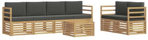 vidaXL Outdoor-Sofagarnitur 7 pcs Weiß und Anthrazit Polyester, Garten, modernes, haltbares Outdoor-Sofa, Lounge-Möbel, Terrassensitzgruppe, bequem und stylish