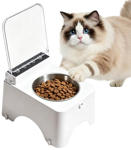 Smart Pet Feeder with Lid – Sensor-Activated Automatic Cat Food Bowl | Automatic Sensor Pet Feeder Bowl , Stainless Steel Dish, Dustproof & Non-Slip for Home Travel
