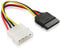 Aukson K32 SATA auf IDE Adapter Stromkabel, 15cm, 4-pol Molex zu 15-pin SATA Buchse, HDD/SSD Stromversorgung, Kompatibel mit Festplatten, Laufwerken und PC-Netzteilen