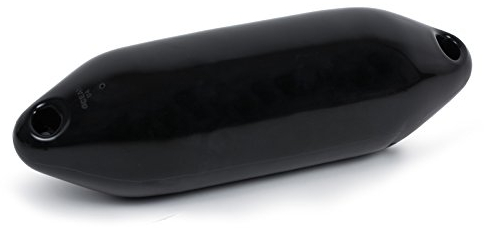 wellenshop Ocean Fender Bootsfender U-Serie Utility U0 10 x 33 cm Schwarz Aufblasbar Plastisol PVC Kunststoff Langfender Rammschutz