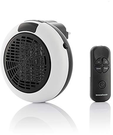 InnovaGoods IG814045 Termoventilatore in ceramica con presa telecomando, 600 W, in plastica, bianco