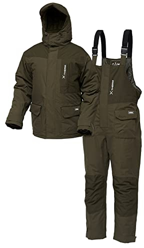 DAM Xtherm Tuta invernale - Tuta termica Deluxe ad alte prestazioni in 2 pezzi, attrezzatura da pesca invernale impermeabile e antivento, tuta isolata per la pesca, le attività all'aperto e lo sport.