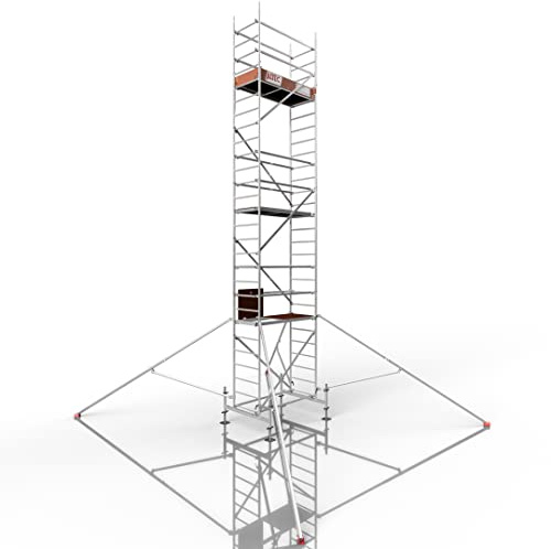 ALTEC Rollfix 1.0 800 | 8m AH | hvst. Fußplatten | Standardtraverse | Dreieckausleger | Made in Germany | TÜV | belastbar 200kg/m² | Alu | Norm - DIN EN 1004-1 | Baugerüst | Fahrgerüst