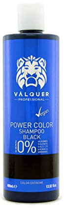 Valquer Professional Shampoo Power Color gefärbtes Haar. Vegan und sulfatfrei (schwarzes Haar) Haarfarbe Enhancer - 400 ml