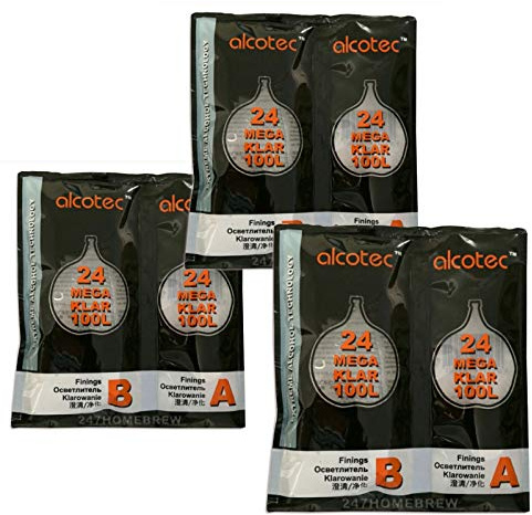 3X Alcotec Mega Klar 100L 24hr Turbo Finings 260g for 100L Homebrew