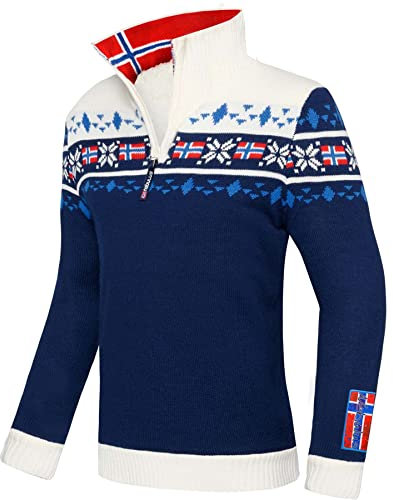 Nebulus Norvegese Stricktroyer Steen Uomo, Navy - bianco, M