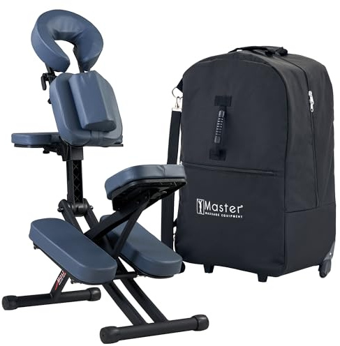 Master Massage Rio Portable Massage Chair - Royal Blue, Lightweight 24 lbs, Aluminum Foldable Frame, Fully Adjustable, Premium Quality with Lifetime Support.