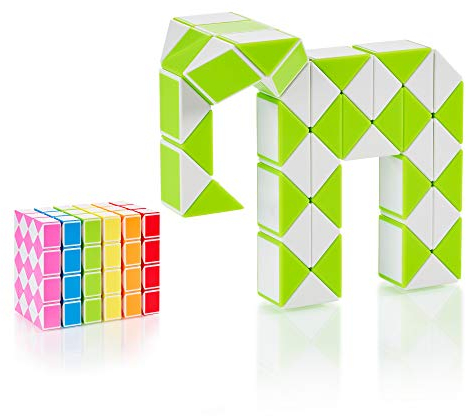 CUBIDI® Original Magic Snake - 48 Blöcke Grün | Knobelspiele für Kinder und Erwachsene | Ideal als Mitgebsel Kindergeburtstag, Kindergeburtstag Gastgeschenke oder kleine Geschenke für Kinder