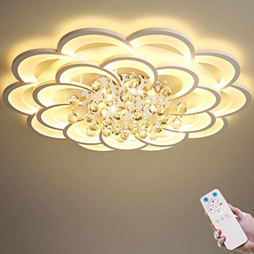 LED Kristall Deckenleuchte Moderne Dimmbare Mit Fernbedienung Deckenlampe Kreative Blume Acryl Design Beleuchtung Hängeleuchte Schlafzimmer Kinderzimmer Wohnzimmer Büro Halle Dekor Lampe (100CM/120W)