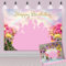 LXN Fotohintergrund mit Märchenprinzessin, mehrfarbiger Regenbogenhintergrund für Mädchen, Prinzessinnen-Thema, Happy Birthday, Party, Kuchen, Tischhintergrund, 1,8 x 1,2 m