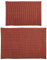 MSV Chenille Badvorleger Set 2 teilig 40x60 cm + 60x90 cm Hochflor Badvorleger Terracotta Rot