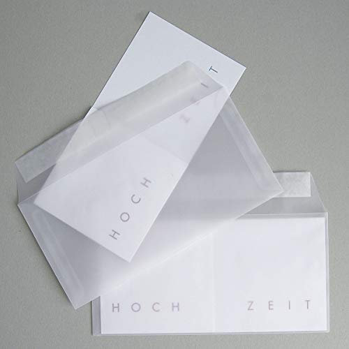 Kettcards HOCH ZEIT, 10 Einladungskarten für die silberne Hochzeit, inkl. silbernen Umschlägen, Design: Michael Marschall