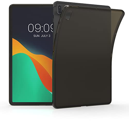 kwmobile Carcasa Compatible con Samsung Galaxy Tab S7 FE Funda - Ultrafina y Flexible de plástico TPU - Puertos y Botones accesibles - Negro/Transparente