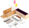 Seifenherstellungs-Set, 1,2 kg, Laib, Silikonform, multifunktional, verstellbare Holzseife, Schneidebox mit Edelstahl, gewellt und geradem Schneider
