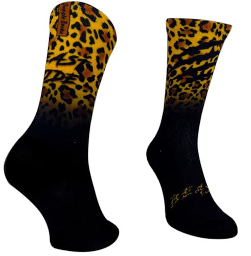 Jungle Socks Lustige Bunte Lange Sportsocken für Männer und Frauen für CrossFit, Radfahren, Straße, Wandern, Laufen, Fitnessstudio - Lange Radsocken, MTB, Radsocken, Rennrad. EU 39-42