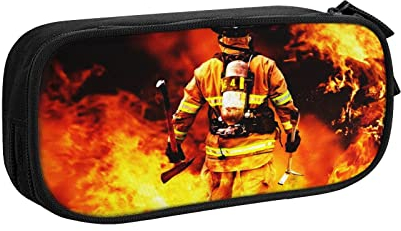 HAOSOFT Federmäppchen Große Aufbewahrung Bleistift Tasche Feuerwehr Feuerwehrmann Feuerwehr sucht Federtaschen, Handheld Büro Briefpapier Tasche Geeignet Etui für Mädchen Jungen, Einheitsgröße