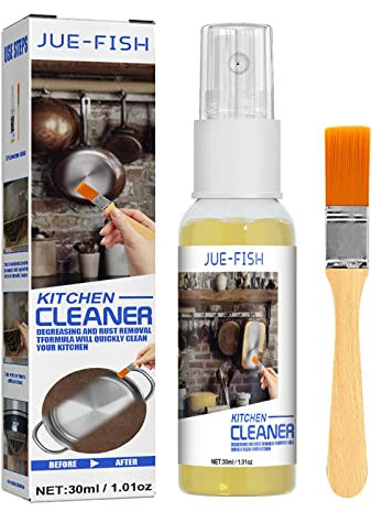 Poamen Küchenreiniger Dunstabzugshaube Edelstahl Küchengeschirr Schwerölfleckenreiniger 30ML Badewanne Duschwand (Multicolor, One Size)