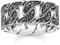 THOMAS SABO Ring Panzerglieder Silber mit schwarzen Steinen TR1932-643-11-58 Ringgröße 58/18,5