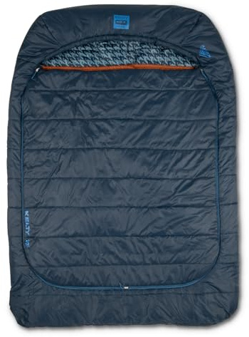 Kelty Tru.Comfort Doublewide 2P 20 Degree Sleeping Bag, Two Person, Synthetic Fill, Couples & Family Camping, Overlanding – Removable Blanket, Wider Than Queen Sized Bed, Updated 2023 (Pageant Blue)