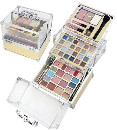 ZMILE COSMETICS Glam transparenter Kosmetikkoffer vegane Kosmetik mit Schminke - Make Up Set für unterwegs, zum Reisen und Verschenken