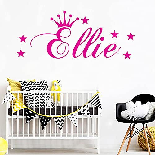 jifu Personalisierter Schmetterlings-Wandaufkleber, Mädchen-Namen-Wandaufkleber/individueller Namensaufkleber, personalisierter Vinyl-Namensaufkleber, Wand-Namensschilder (L)
