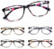 COJWIS 5 pack Lesebrille Damen Blaulichtfilter Brille Federscharnier Lesehilfe Blendfreie UV Brille (5 Pack Schönes Muster, 0.00, multiplier_x)