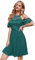 BeryLove Abito da sera elegante per matrimonio, abito da festa della gioventù, abito da donna, elegante in chiffon, Verde pavone, L