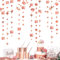 Rose Gold 90. Geburtstag Dekorationen Nummer 90 Kreis Dot Twinkle Star Girlande Metallic Hanging Streamer Banner Hintergrund für ihren schmutzigen 90-jährigen Geburtstag 90 Jahre Party Supplies
