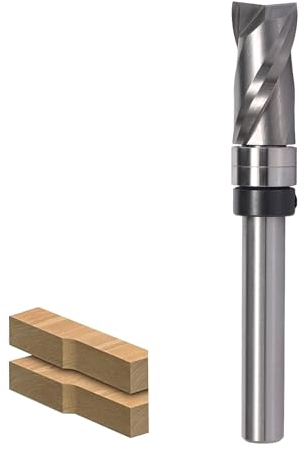 AKYLIN Spiral Bündigfräser 8mm Schaft,Up Cut Spiralfräser Fräser für Oberfräse,12mm Schnittdurchmesser,25.4mm Schnittlänge,Spiralgenutet Unten Kugellager Holzfräser zum Schneiden von Holz
